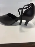 Barbara Black Leather 2.2 inch heel Ballroom or Latin Dance Shoe