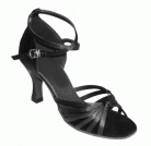 Francine Black Satin Latin or Ballroom Dance Shoe