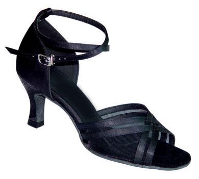 Annabelle  Black Satin Latin or Ballroom Dance Shoe