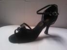 Lilly Black Satin Latin or Ballroom Dance shoe