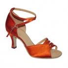 Lilly Dark Tan Satin Latin or Ballroom Dance Shoe 