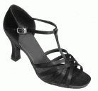 Tiffany Black Satin Latin or Ballroom Dance Shoe